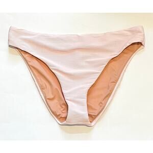 J. Crew High Leg Ribbed Bikini Swim Bottom Light Pink Size XL NEW